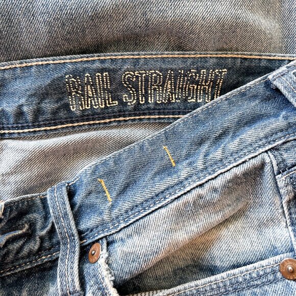 Vintage Distressed Madewell Rail Straight Jeans - Classic 90s Style Denim - Picture 6 of 10